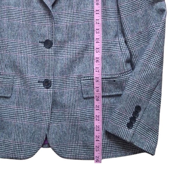 Paul Stuart Academia Preppy Business Casual Plaid Gray Work Wool Blazer Jacket - Picture 6 of 10